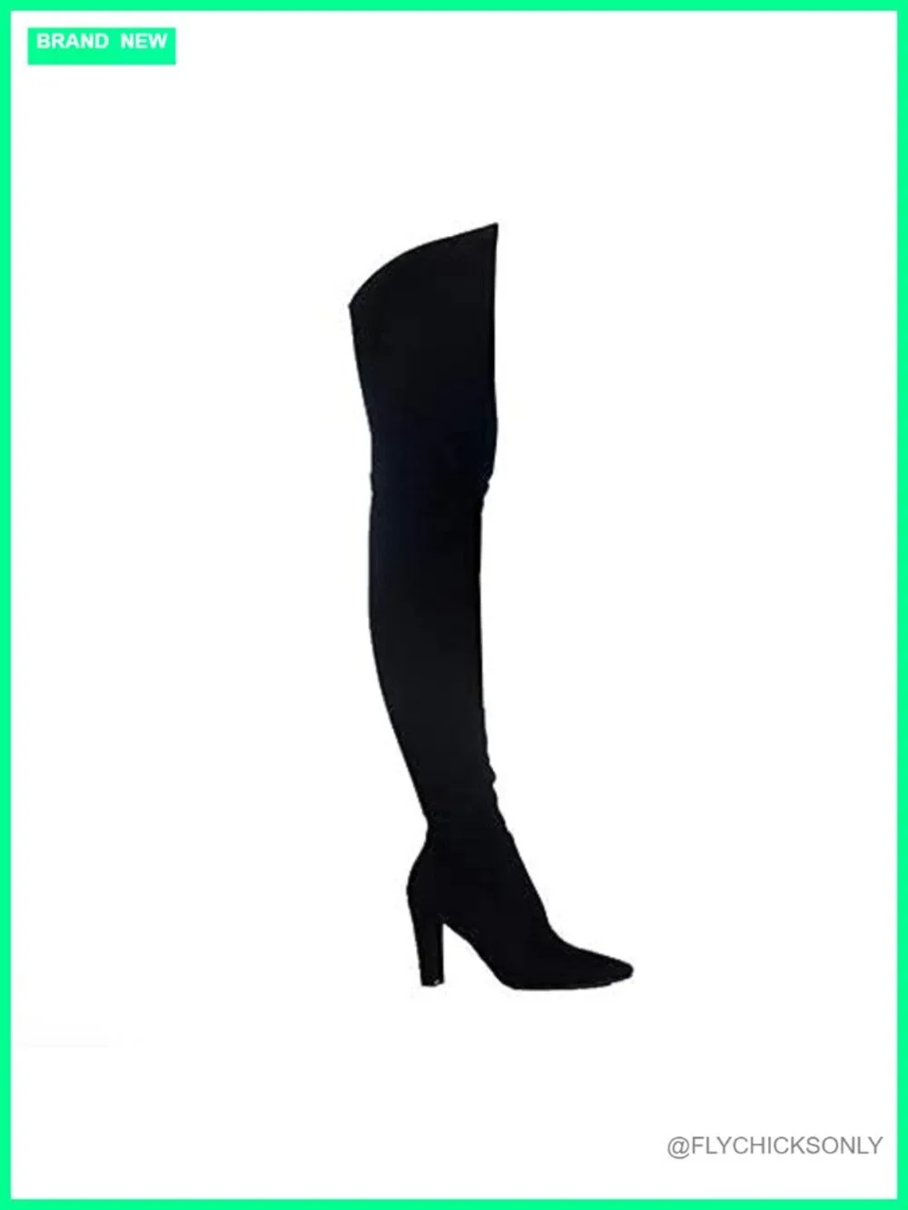 Women Stretch Suede Chunky Heel Over The Knee Thigh High Boots